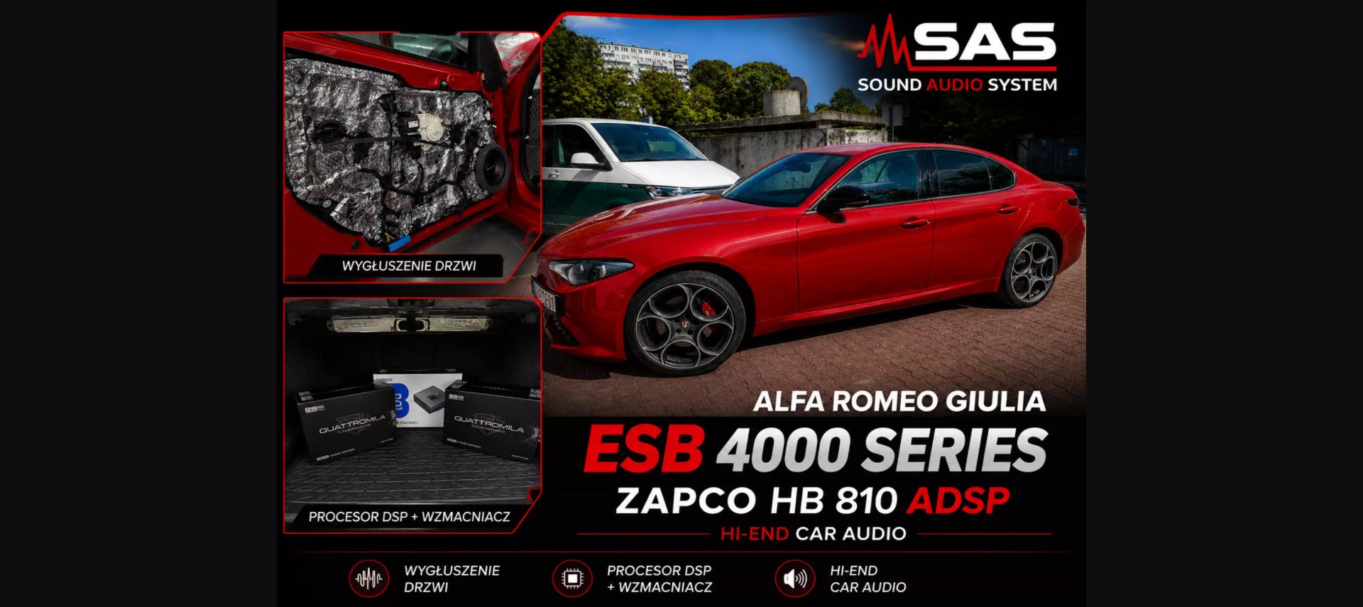 Alfa Romeo Giulia – instalacja z ZAPCO HB 810 II 8AD