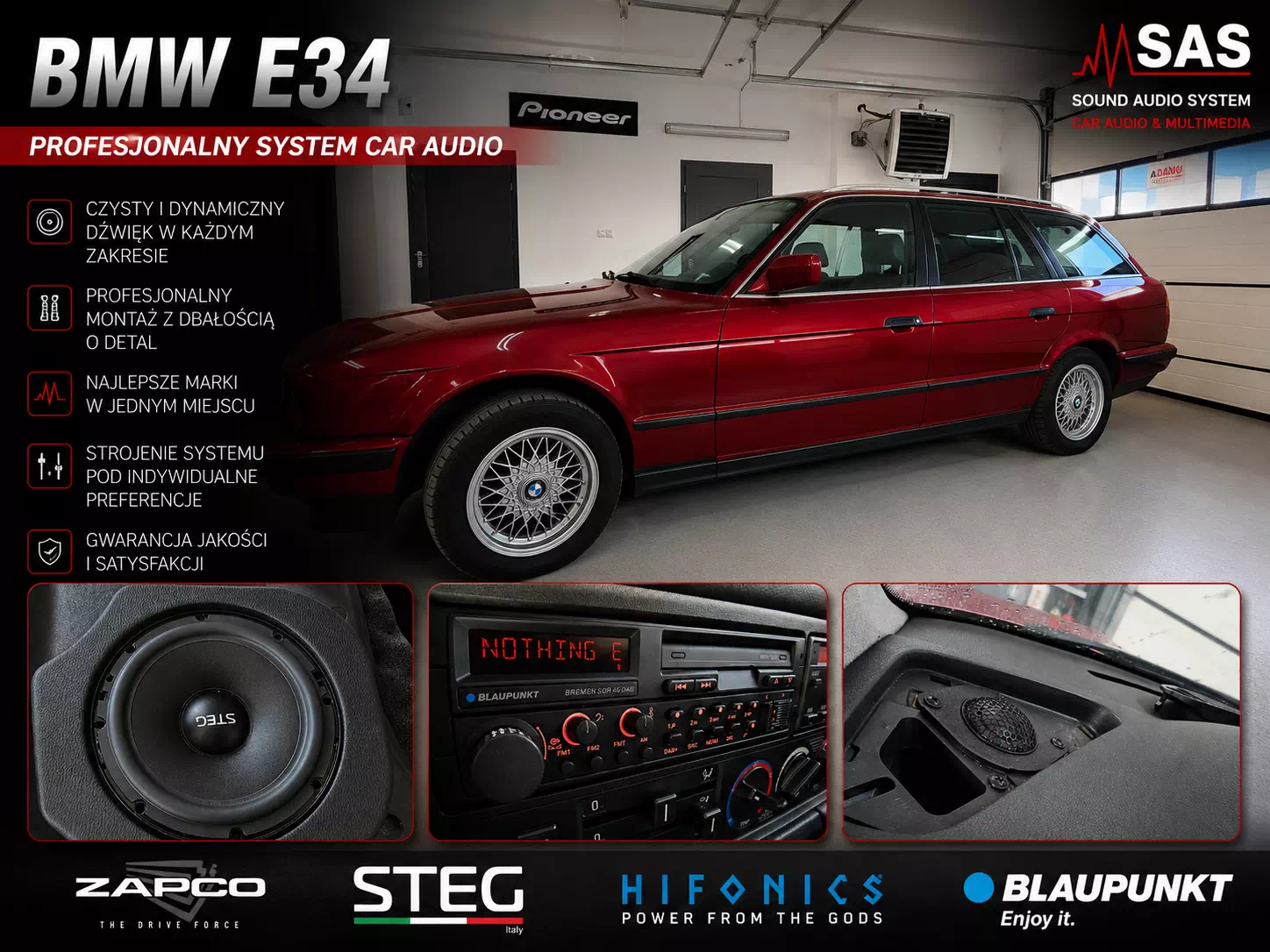 BMW E34 Touring – instalacja ze STEG LEO650C
