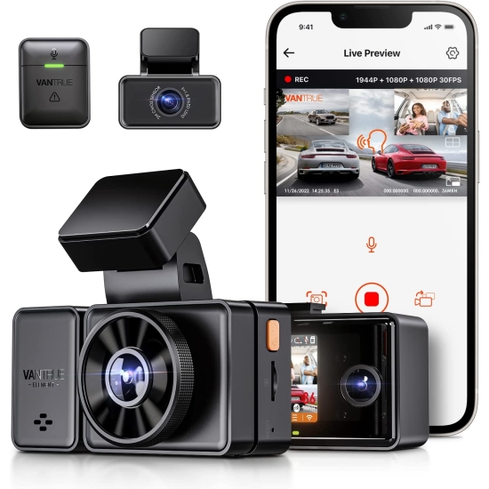 Vantrue E3 3CH – test kamery przód, wnętrze i tył Vantrue E3 – zdjęcie produktu